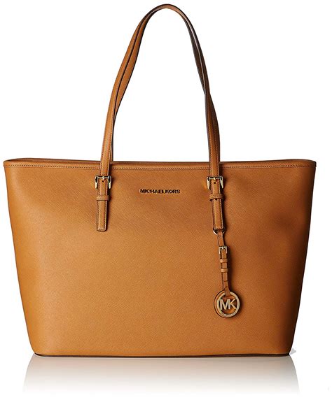 michael michael kors jet set leather medium travel tote|saffiano leather tote Michael Kors.